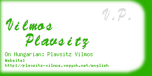 vilmos plavsitz business card